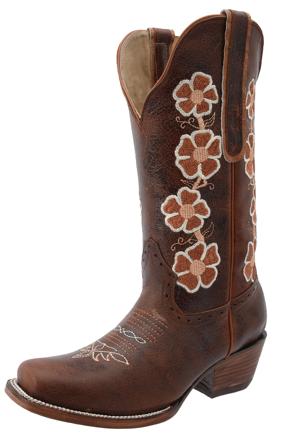 Bota de Rodeo con flores p/Dama color shedron ID: 340387