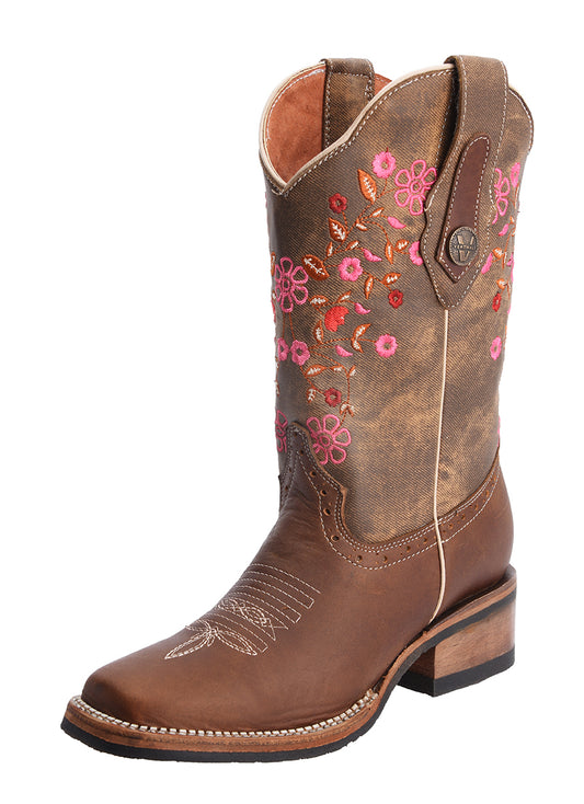 Bota Rodeo Flores p/Dama color Café ID: 340406