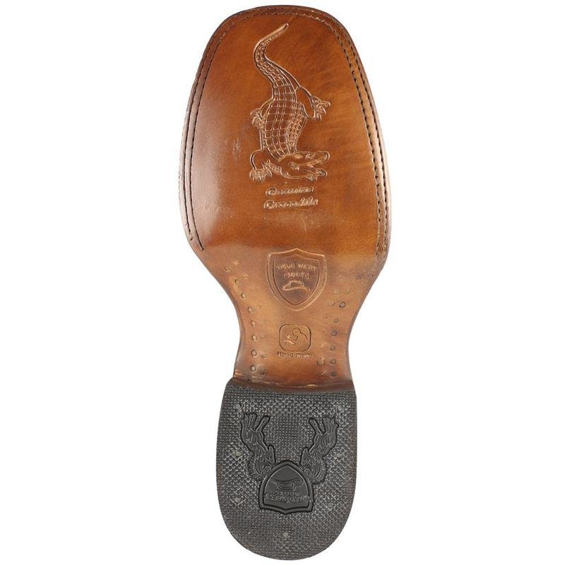 Botas de Cocodrilo Caiman Cola Horma Cuadrada Ancha WW-28240116