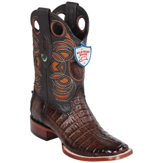 Botas de Cocodrilo Caiman Cola Horma Cuadrada Ancha WW-28240116