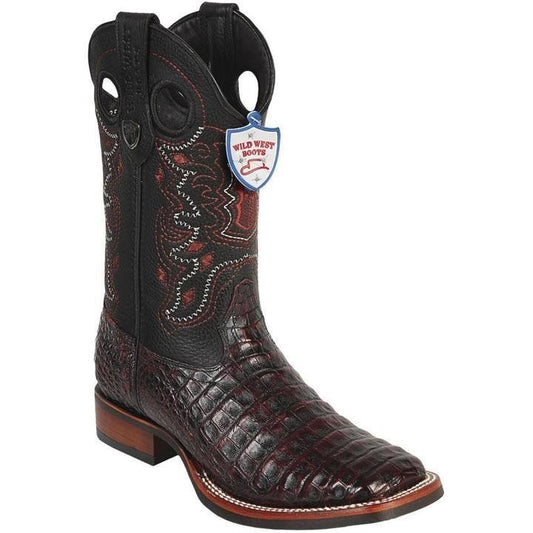 Botas de Cocodrilo Caiman Panza Horma Cuadrada Suela Hule WW-28258218