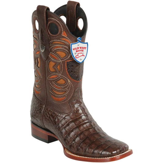 Botas de Cocodrilo Caiman Panza Horma Cuadrada Suela Vaqueta WW-28248207