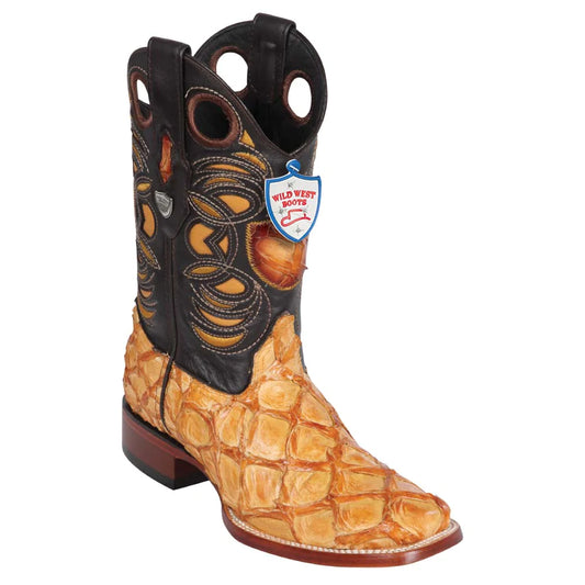 Botas de Pescado Pirarucu Original en Horma Rodeo Cuadrada WW-28241002