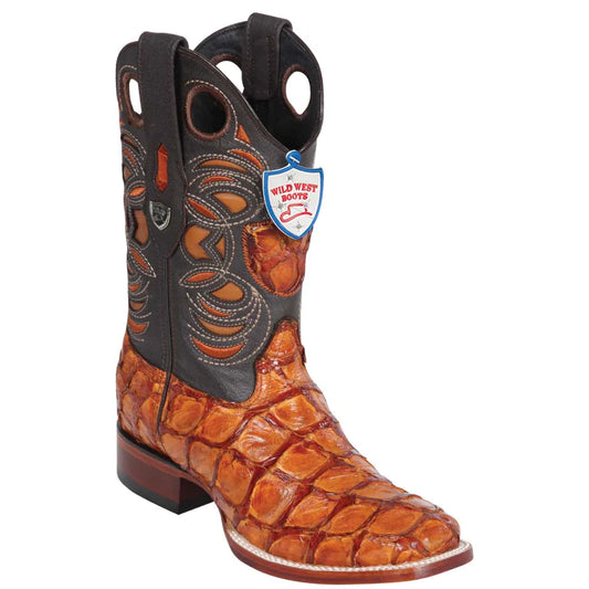 Botas de Pescado Pirarucu Original en Horma Rodeo Cuadrada WW-28241003