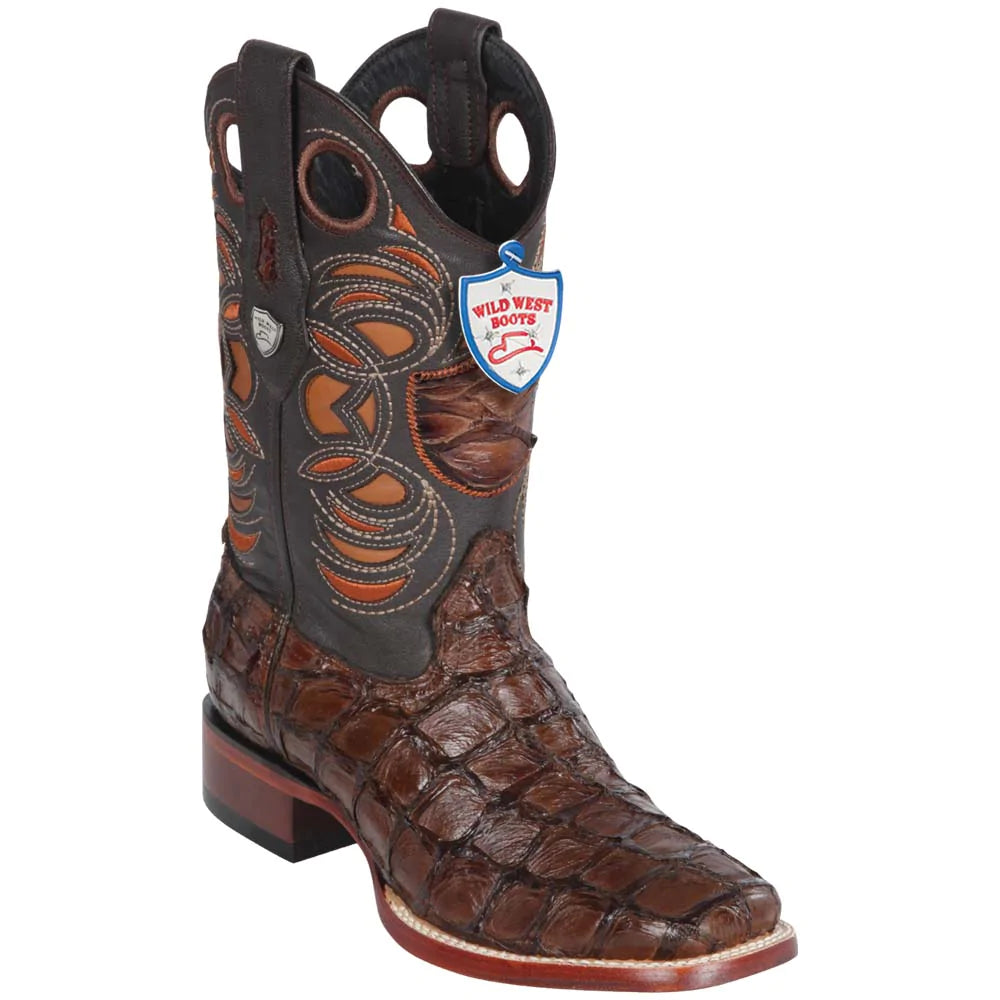 Botas de Pescado Pirarucu Original en Horma Rodeo Cuadrada WW-28241007