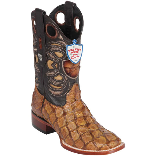 Botas de Pescado Pirarucu Original en Horma Rodeo Cuadrada WW-28241011